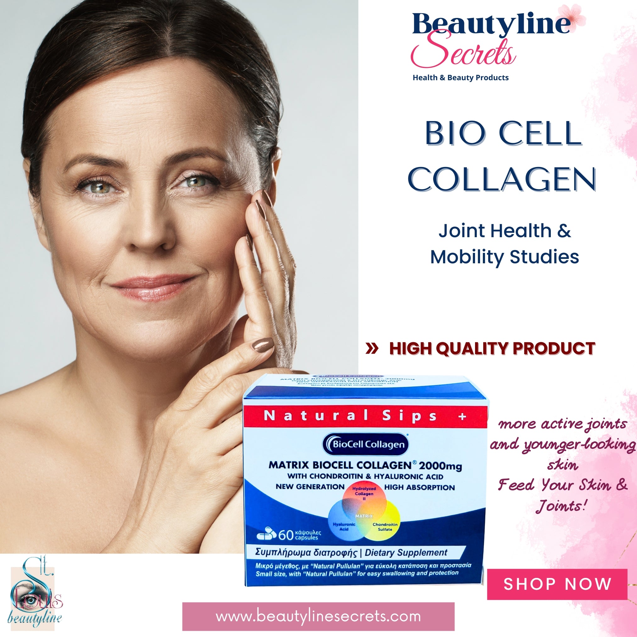 Bio Cell Collagen Natural Sips+ 60 Caps